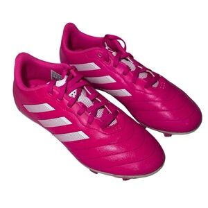 Adidas pink & white soccer cleats girls 4.5